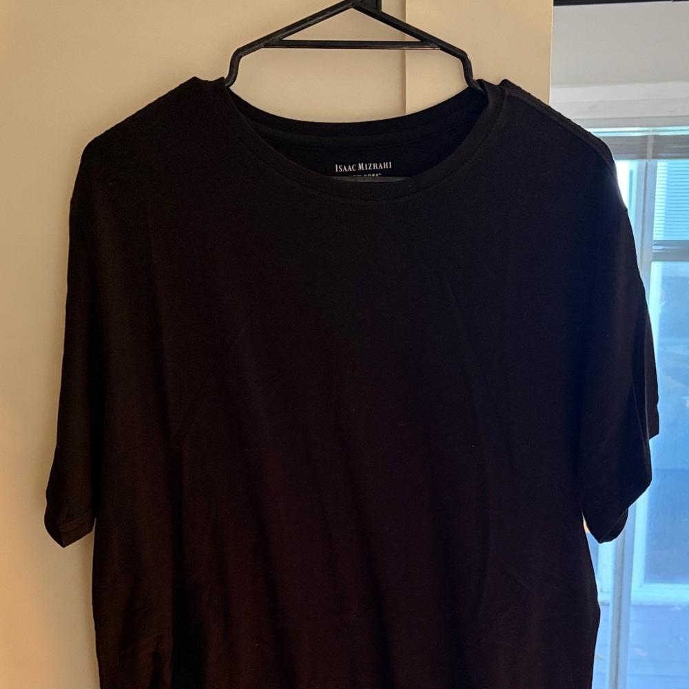 Isaac Mizrahi Men's Black Short Sleeve Crew Neck Tee